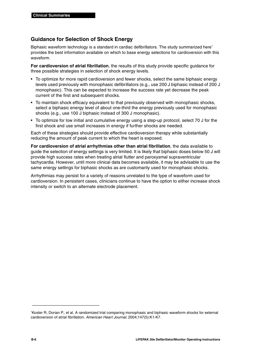 Guidance for selection of shock energy | Physio-Control LIFEPAK 20e User Manual | Page 172 / 218