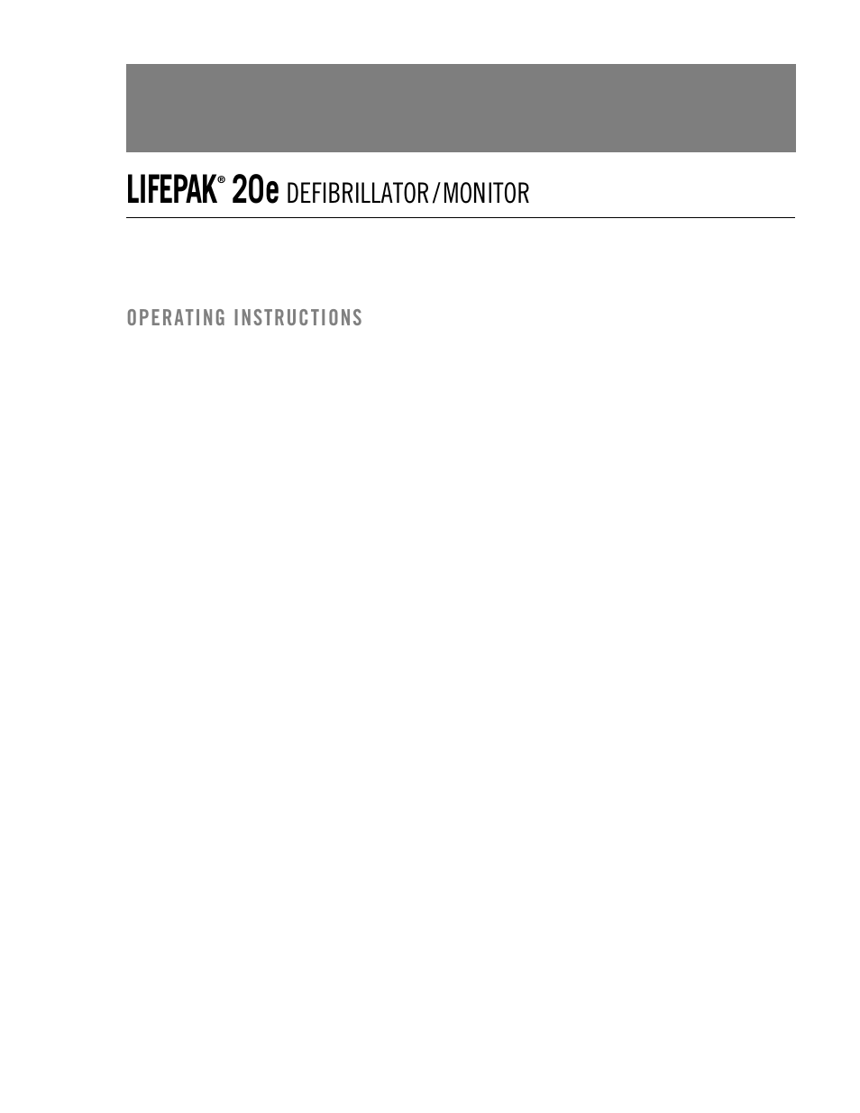 Lifepak | Physio-Control LIFEPAK 20e User Manual | Page 3 / 218