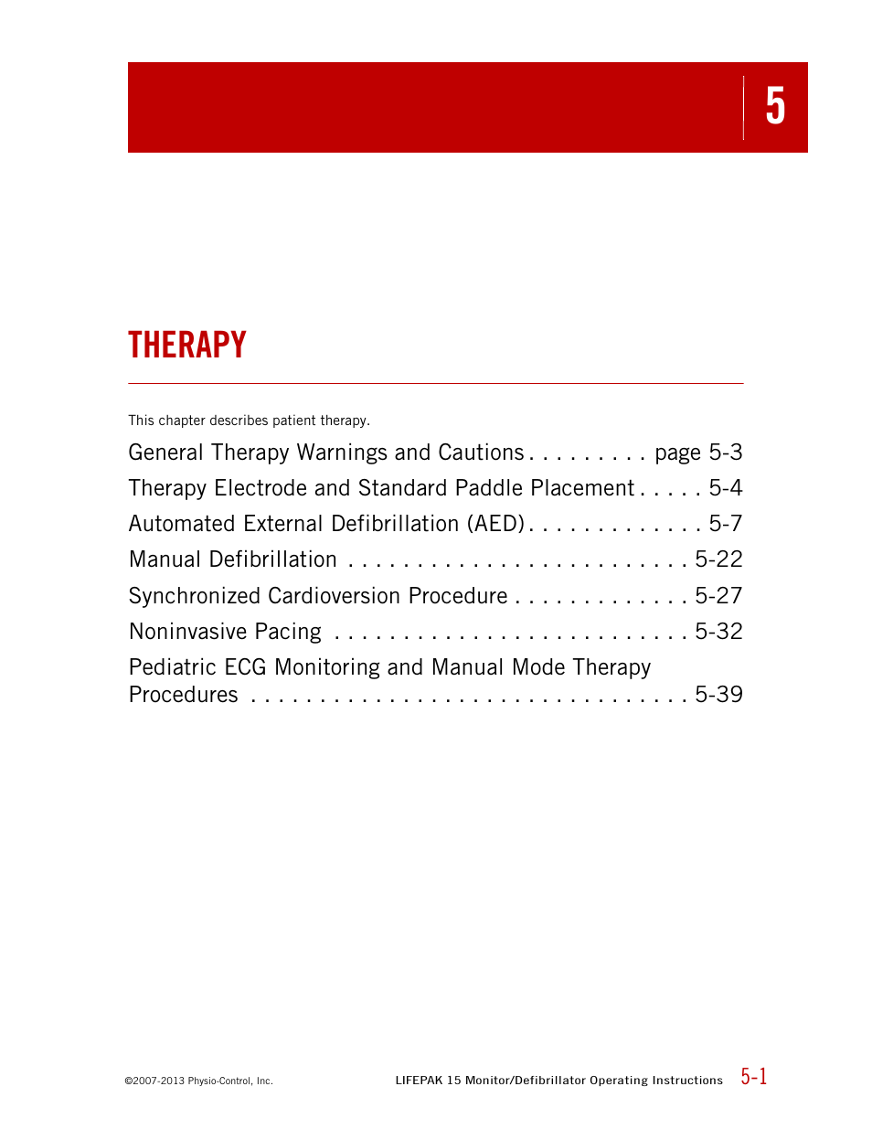 Therapy | Physio-Control LIFEPAK 15 User Manual | Page 115 / 290