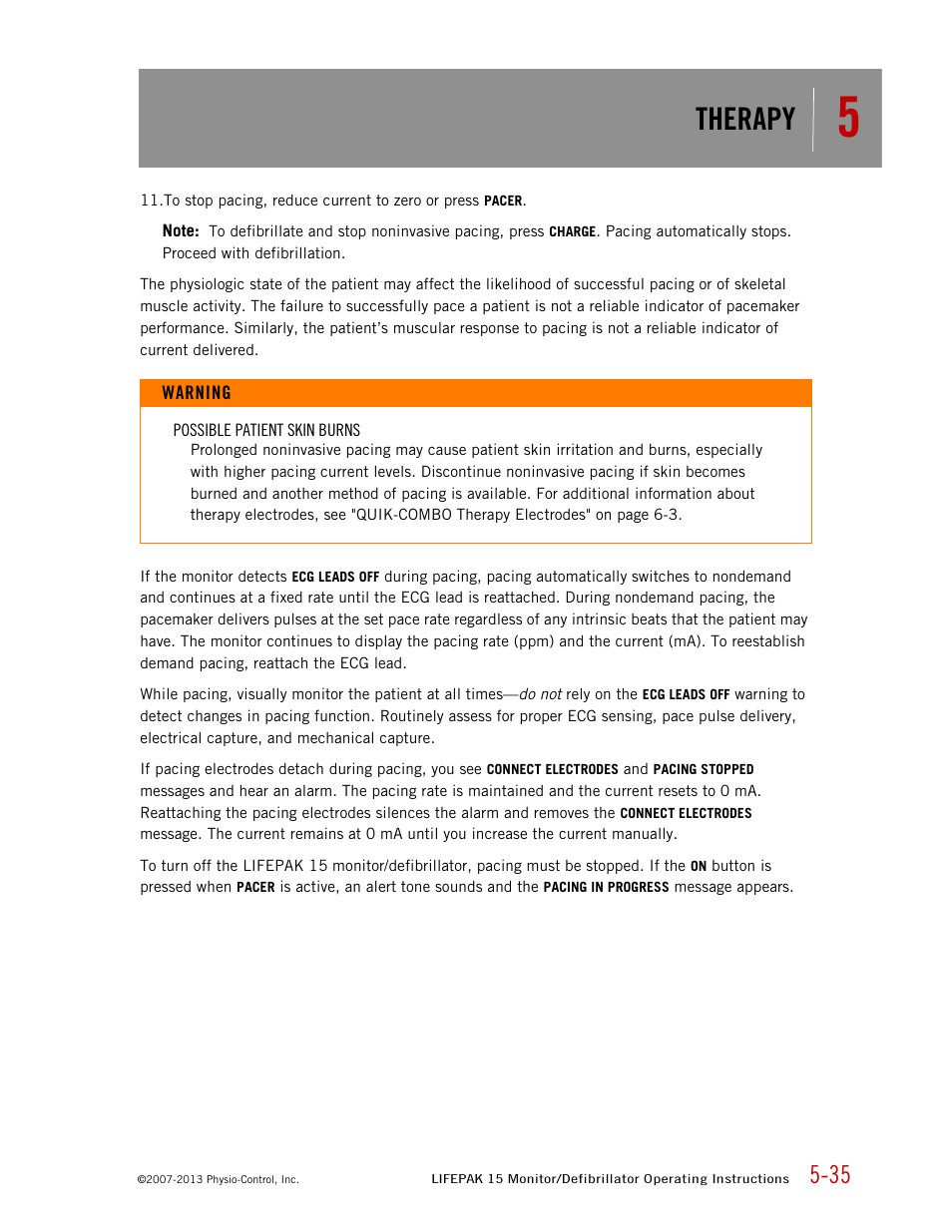 Therapy | Physio-Control LIFEPAK 15 User Manual | Page 149 / 290
