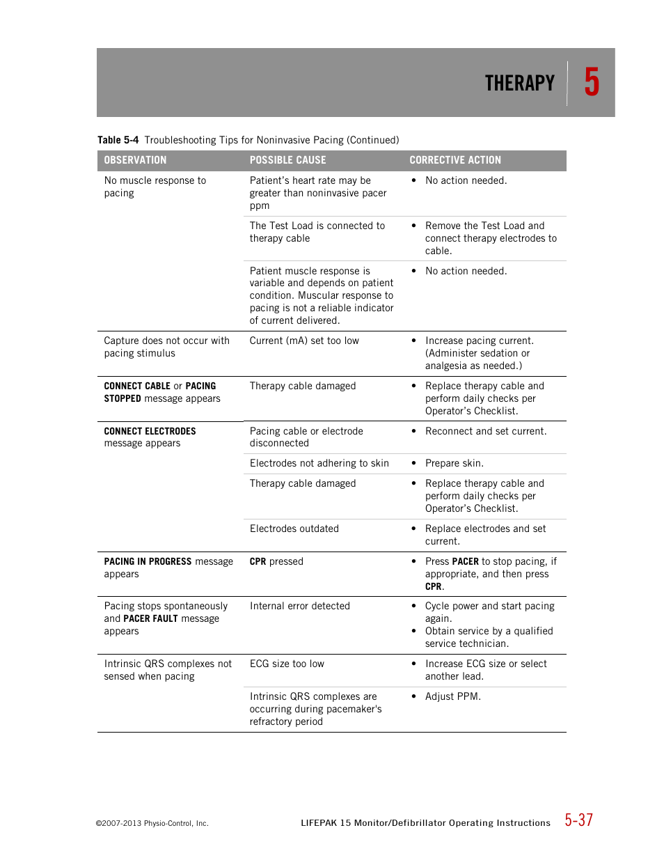 Therapy | Physio-Control LIFEPAK 15 User Manual | Page 151 / 290