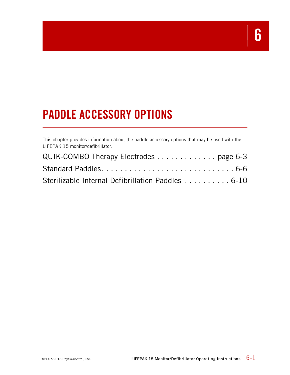 Paddle accessory options | Physio-Control LIFEPAK 15 User Manual | Page 155 / 290