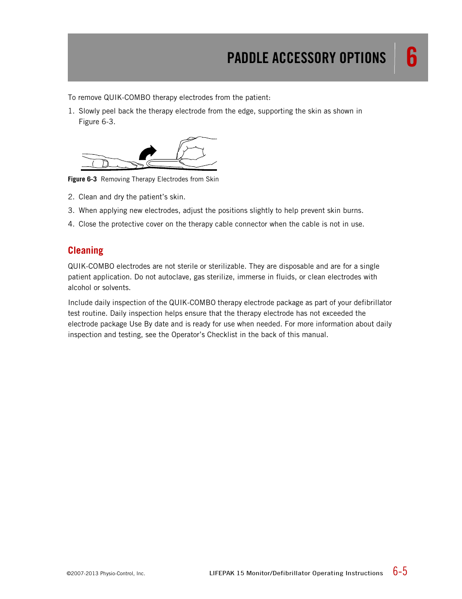 Cleaning, Paddle accessory options | Physio-Control LIFEPAK 15 User Manual | Page 159 / 290