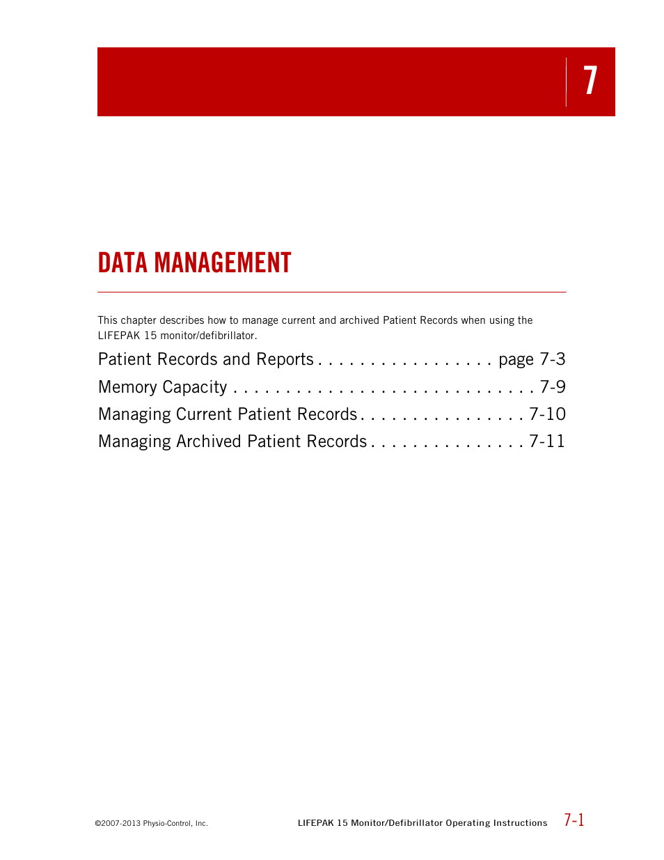 Data management | Physio-Control LIFEPAK 15 User Manual | Page 165 / 290