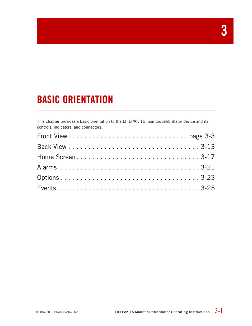 Basic orientation | Physio-Control LIFEPAK 15 User Manual | Page 19 / 290