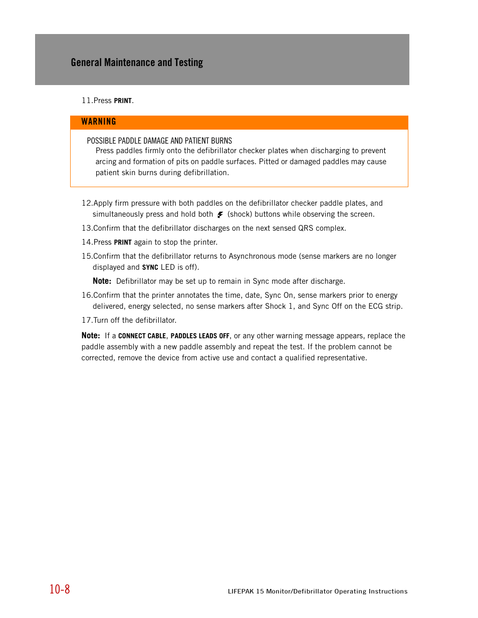 General maintenance and testing | Physio-Control LIFEPAK 15 User Manual | Page 214 / 290