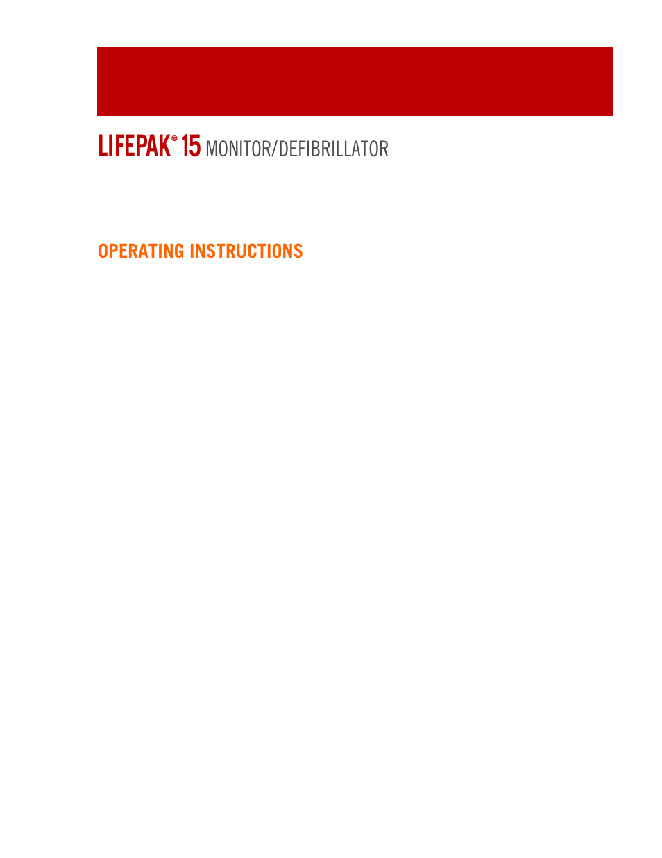 Lifepak, Monitor/defibrillator | Physio-Control LIFEPAK 15 User Manual | Page 3 / 290