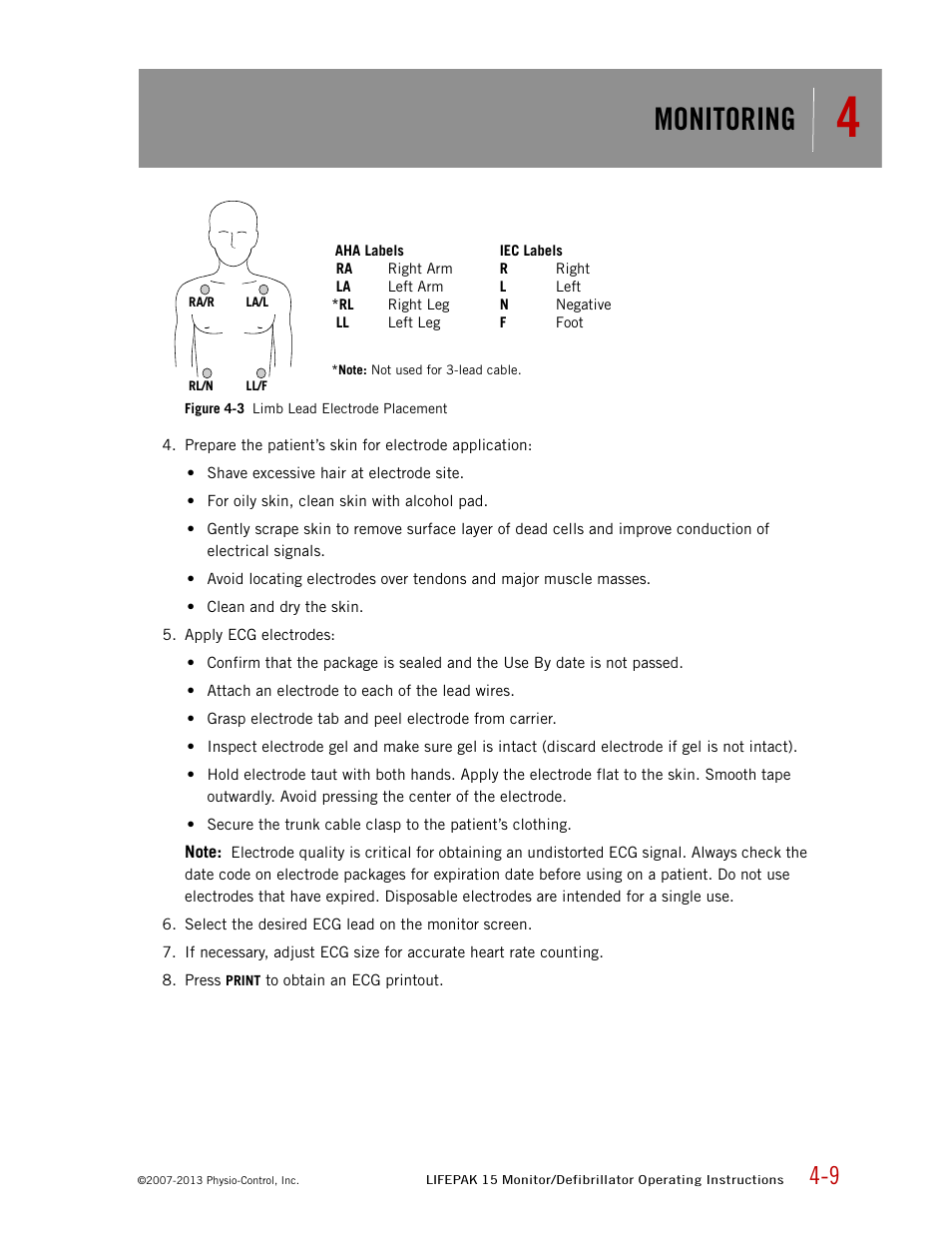 Monitoring | Physio-Control LIFEPAK 15 User Manual | Page 53 / 290