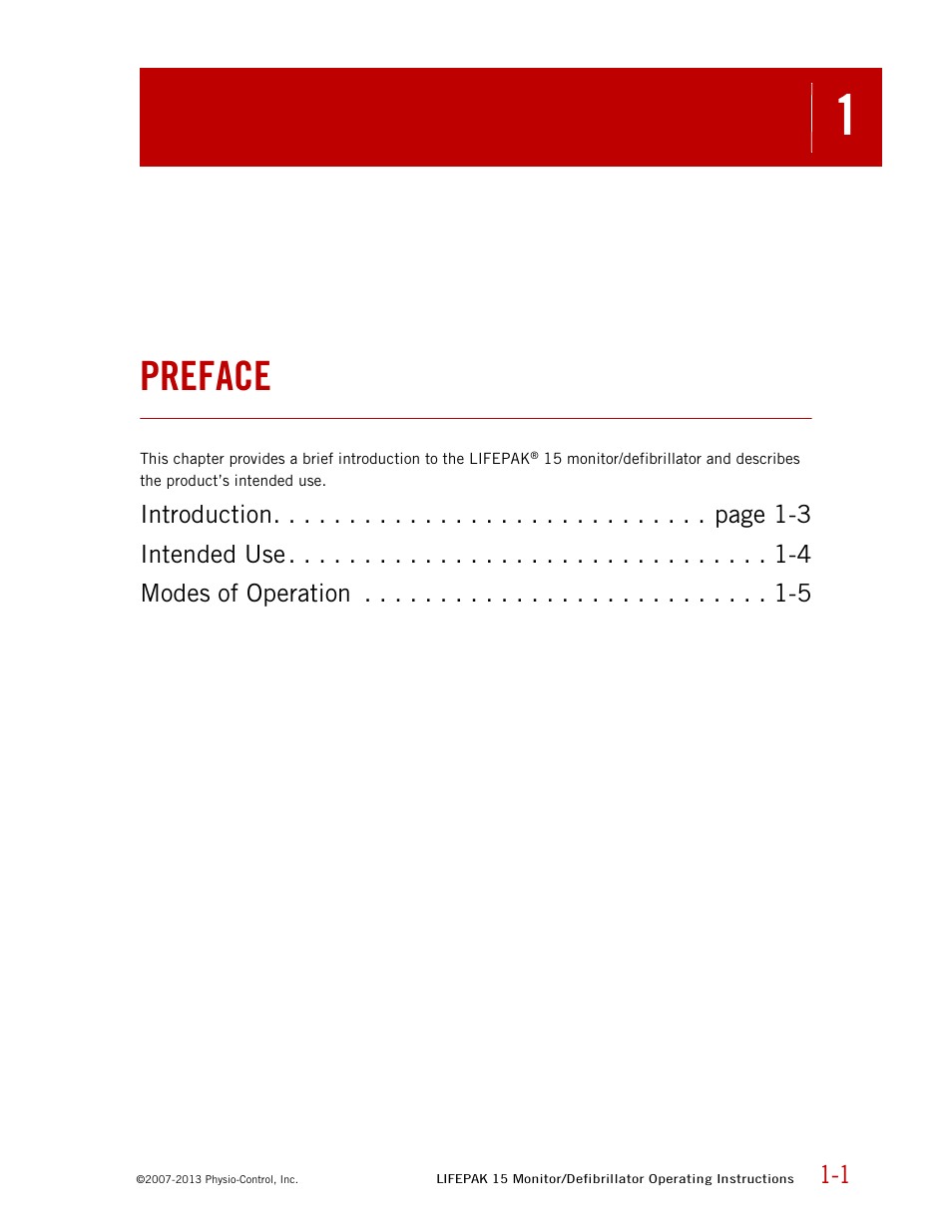 Preface | Physio-Control LIFEPAK 15 User Manual | Page 7 / 290
