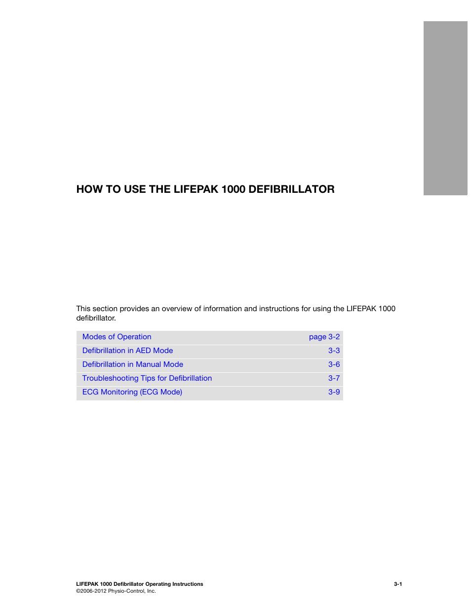 How to use the lifepak 1000 defibrillator, 3 how to use the lifepak 1000 defibrillator | Physio-Control LIFEPAK 1000 User Manual | Page 23 / 86