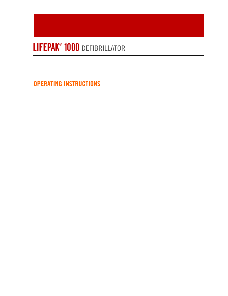 Lifepak 1000 | Physio-Control LIFEPAK 1000 User Manual | Page 3 / 86