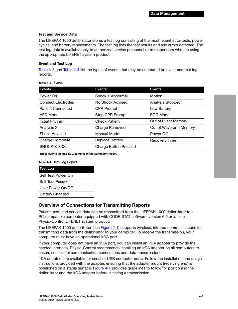 Overview of connections for transmitting reports | Physio-Control LIFEPAK 1000 User Manual | Page 37 / 86