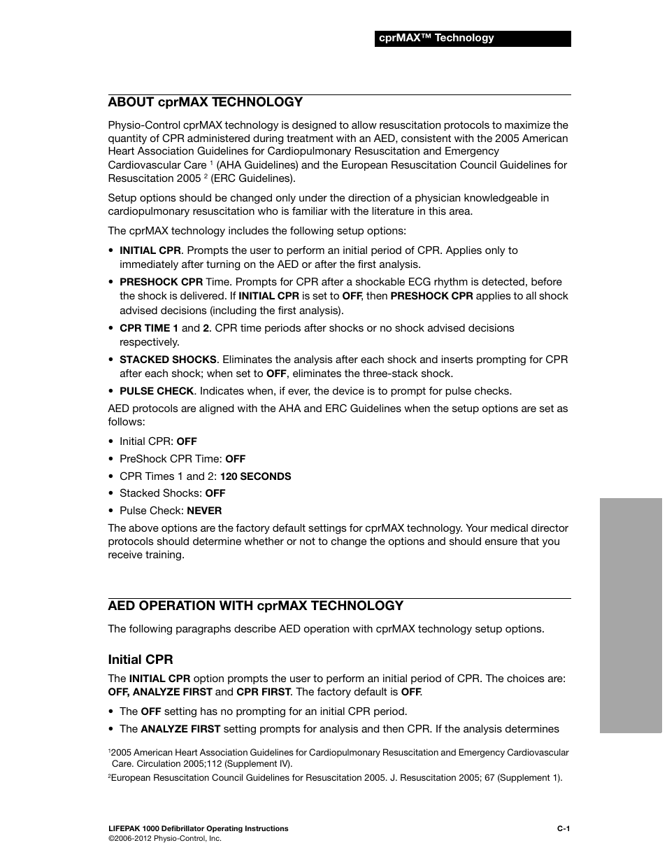 About cprmax technology, Aed operation with cprmax technology, Initial cpr | Physio-Control LIFEPAK 1000 User Manual | Page 65 / 86