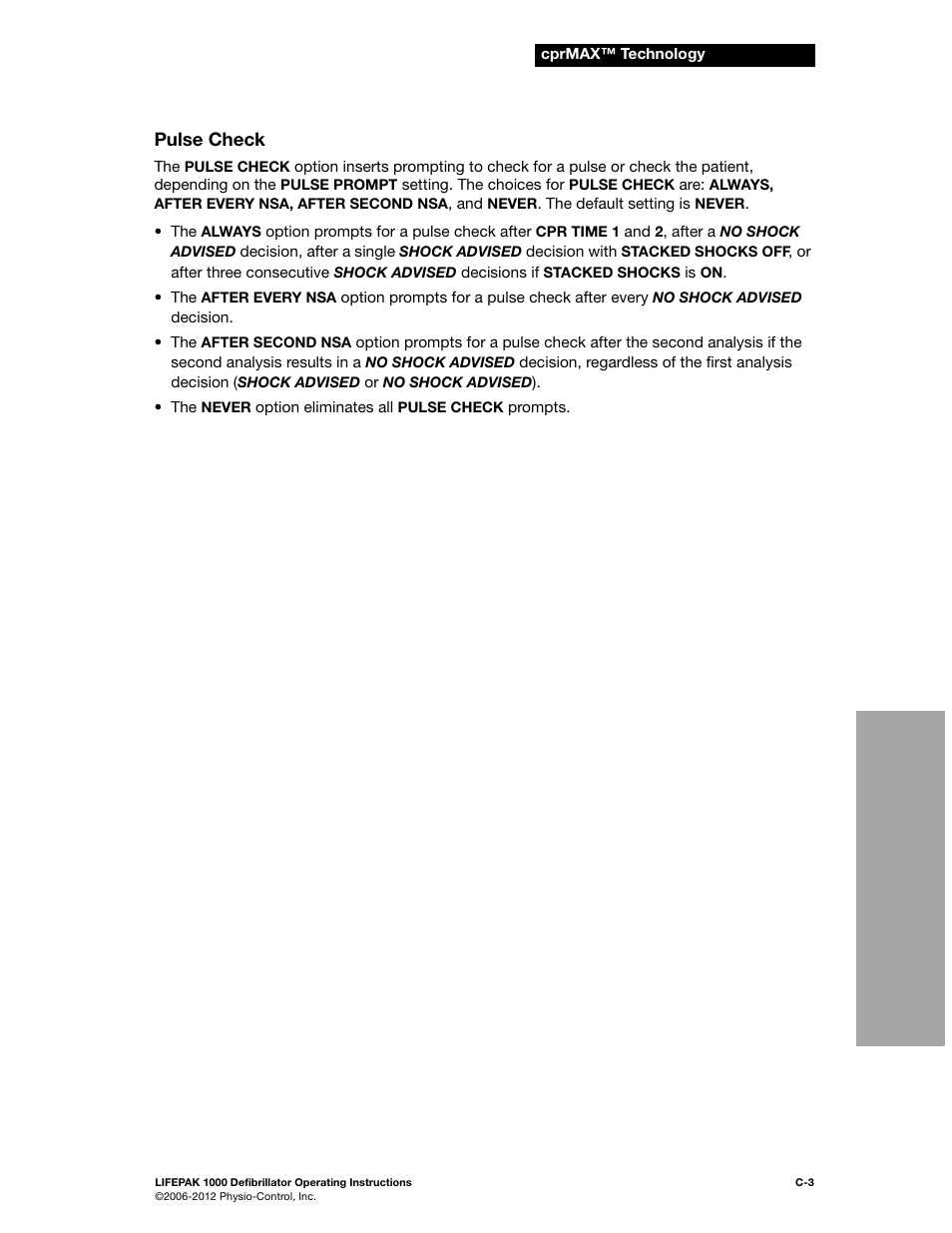 Pulse check | Physio-Control LIFEPAK 1000 User Manual | Page 67 / 86