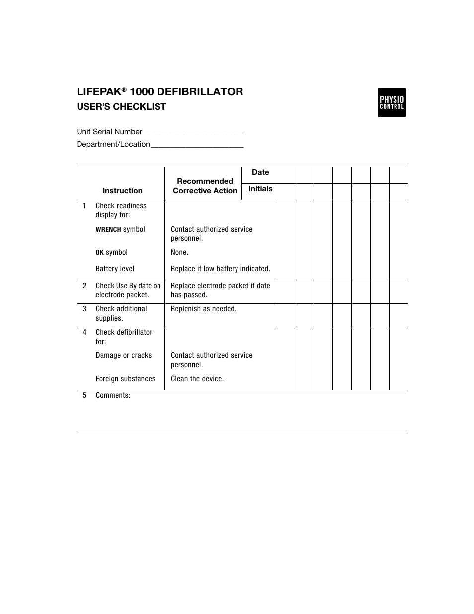 Lifepak, 1000 defibrillator | Physio-Control LIFEPAK 1000 User Manual | Page 81 / 86