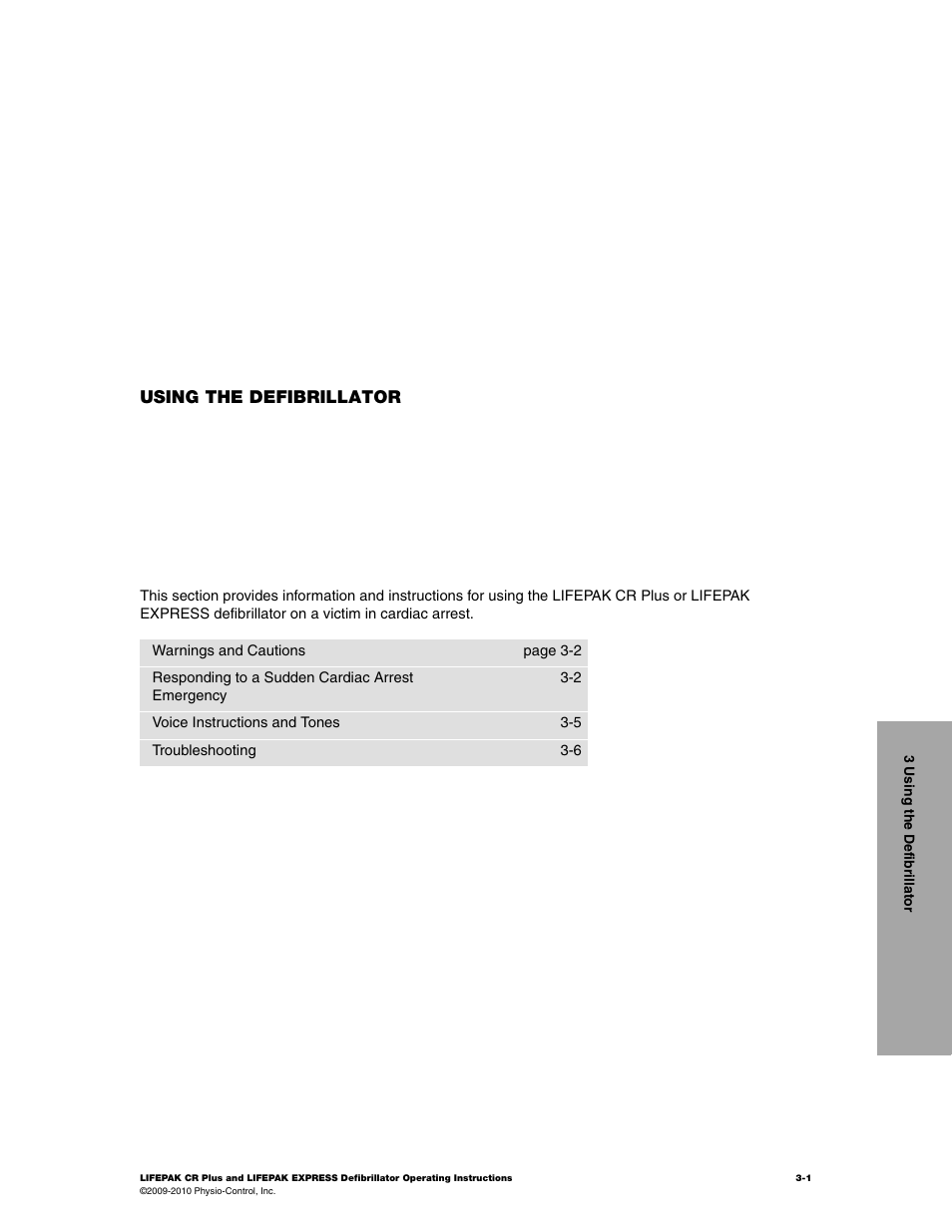 Using the defibrillator 3 | Physio-Control LIFEPAK CR Plus User Manual | Page 27 / 80