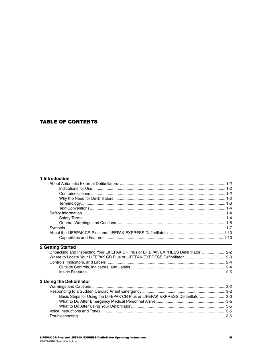 Physio-Control LIFEPAK CR Plus User Manual | Page 5 / 80