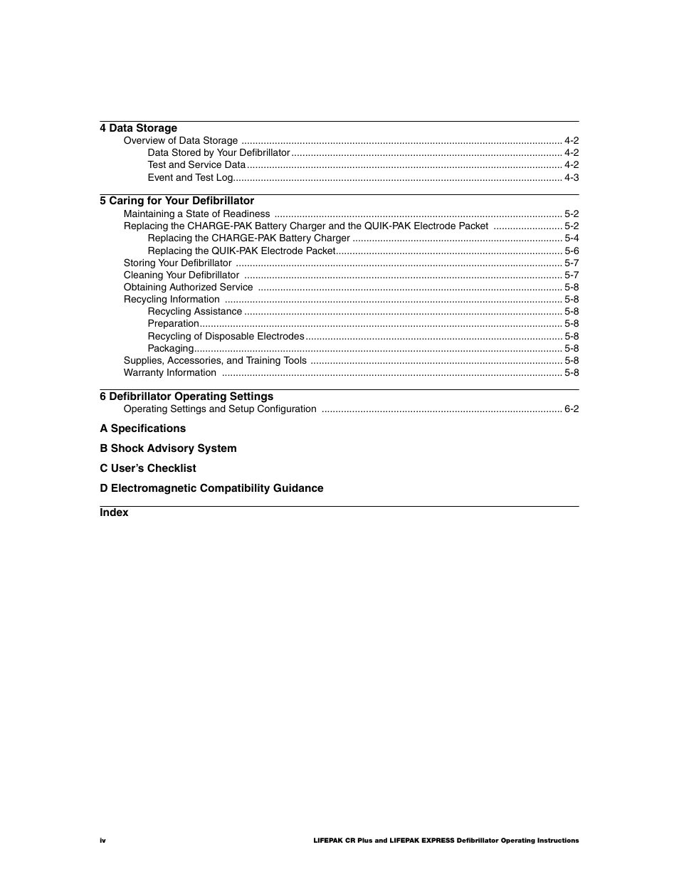 Physio-Control LIFEPAK CR Plus User Manual | Page 6 / 80