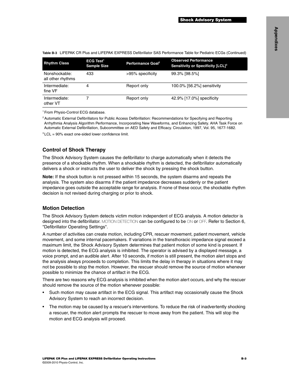 Control of shock therapy, Motion detection | Physio-Control LIFEPAK CR Plus User Manual | Page 65 / 80