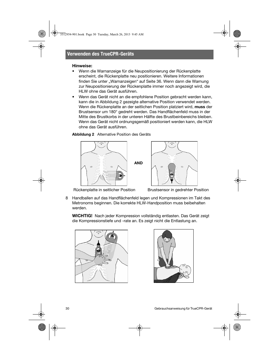 Verwenden des truecpr-geräts | Physio-Control TrueCPR User Manual | Page 34 / 84