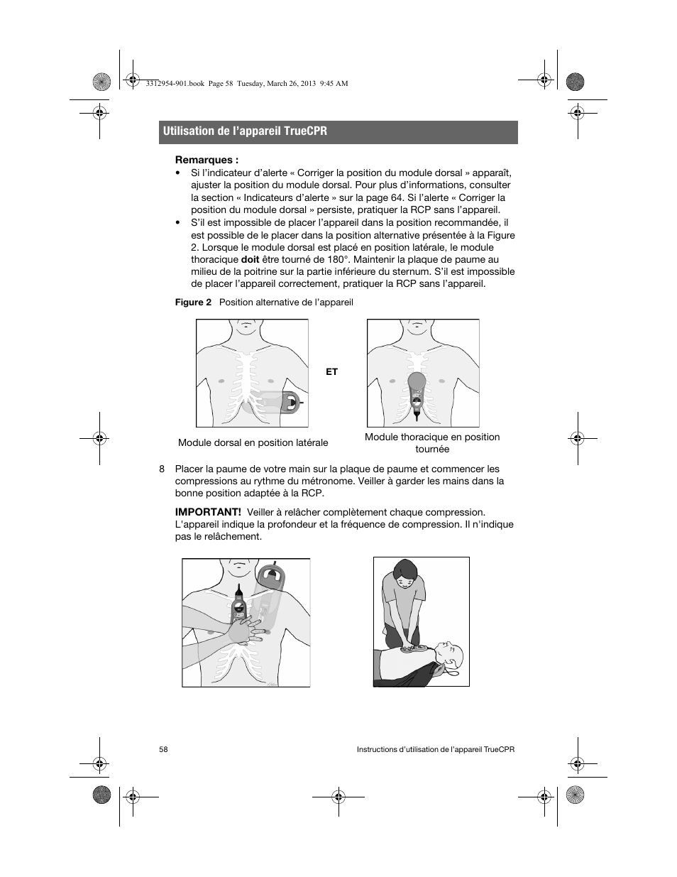 Utilisation de l’appareil truecpr | Physio-Control TrueCPR User Manual | Page 62 / 84