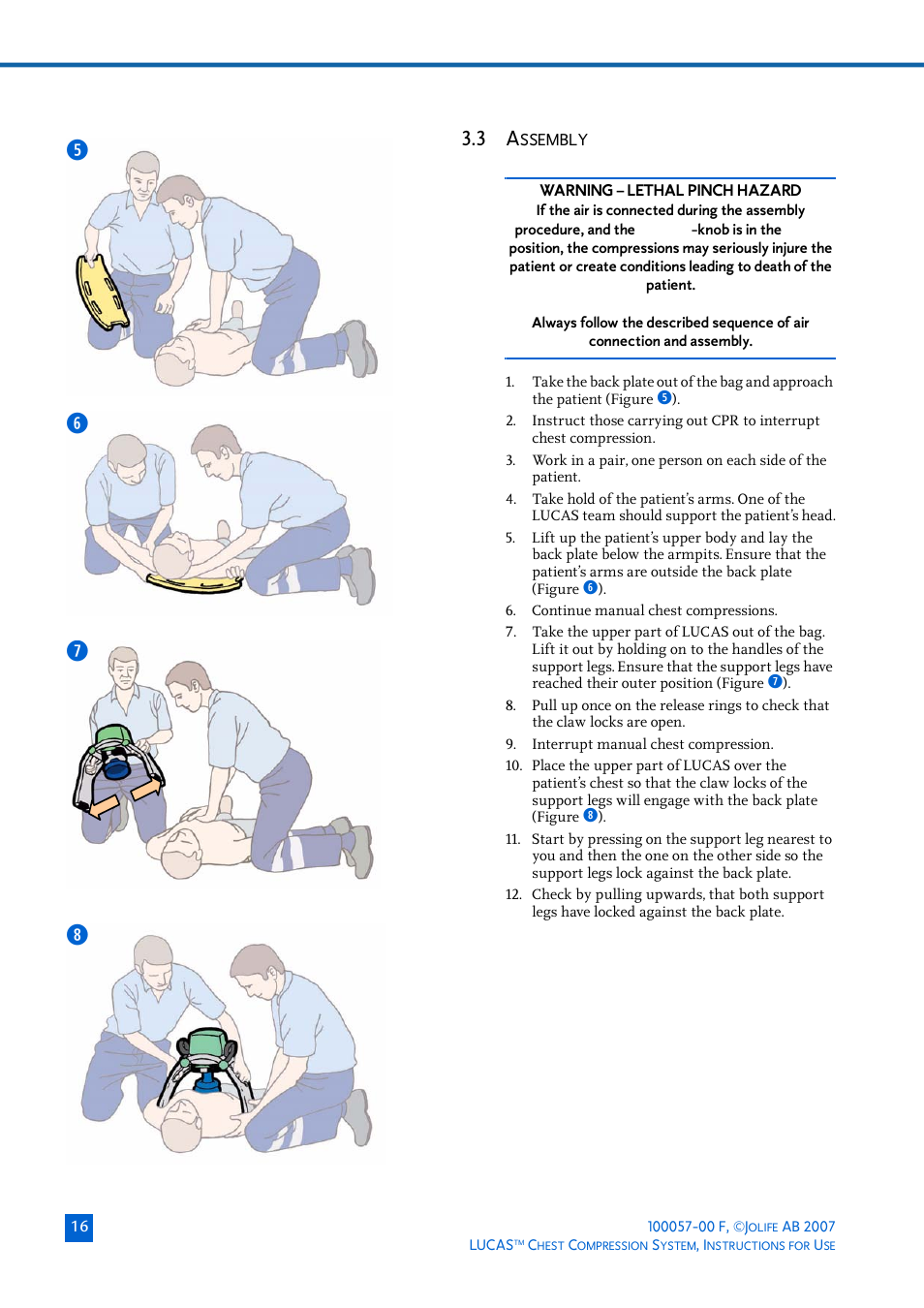 3 assembly, Ssembly | Physio-Control LUCAS User Manual | Page 16 / 40