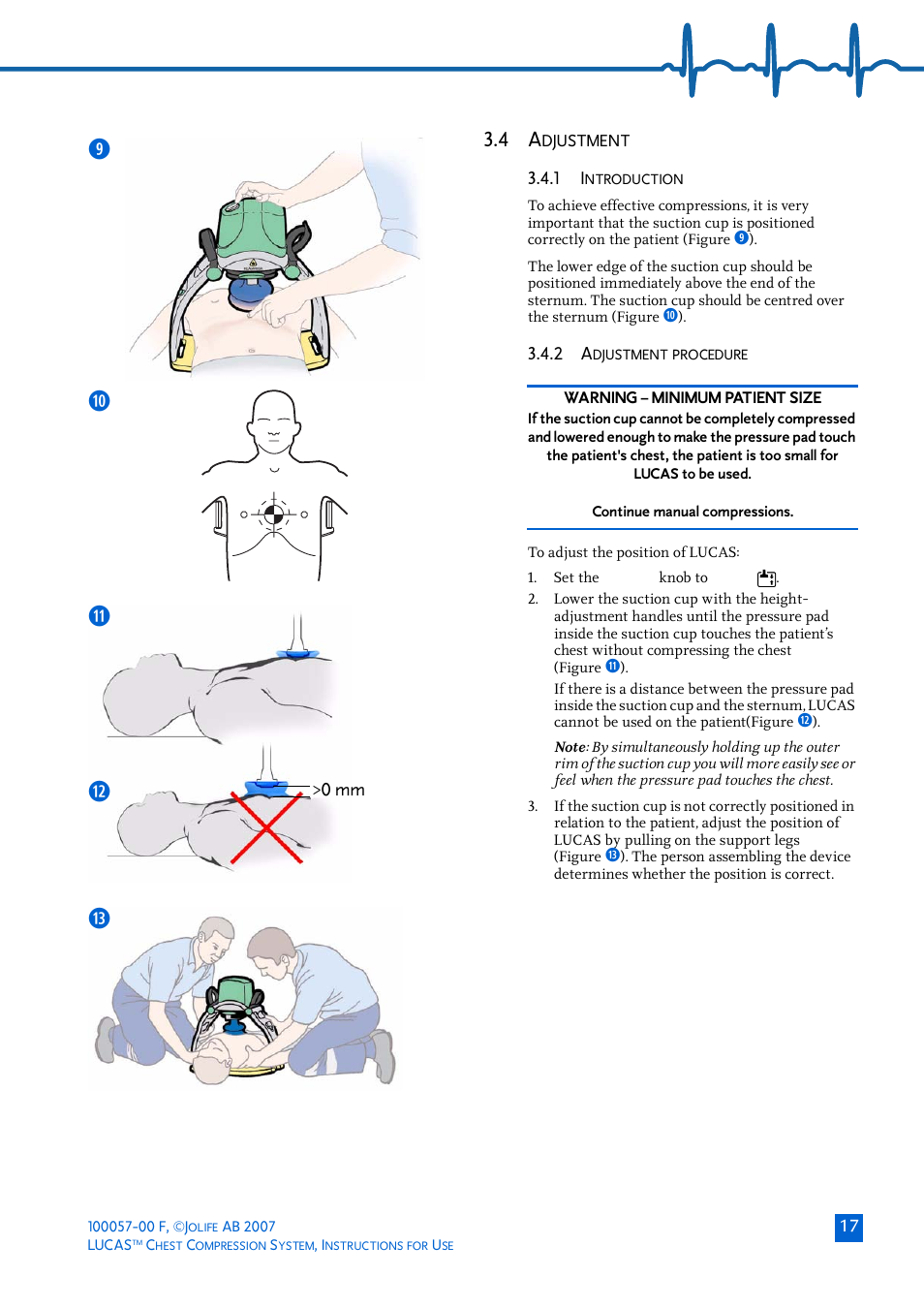 4 adjustment, 1 introduction, 2 adjustment procedure | Djustment, Sd f | Physio-Control LUCAS User Manual | Page 17 / 40