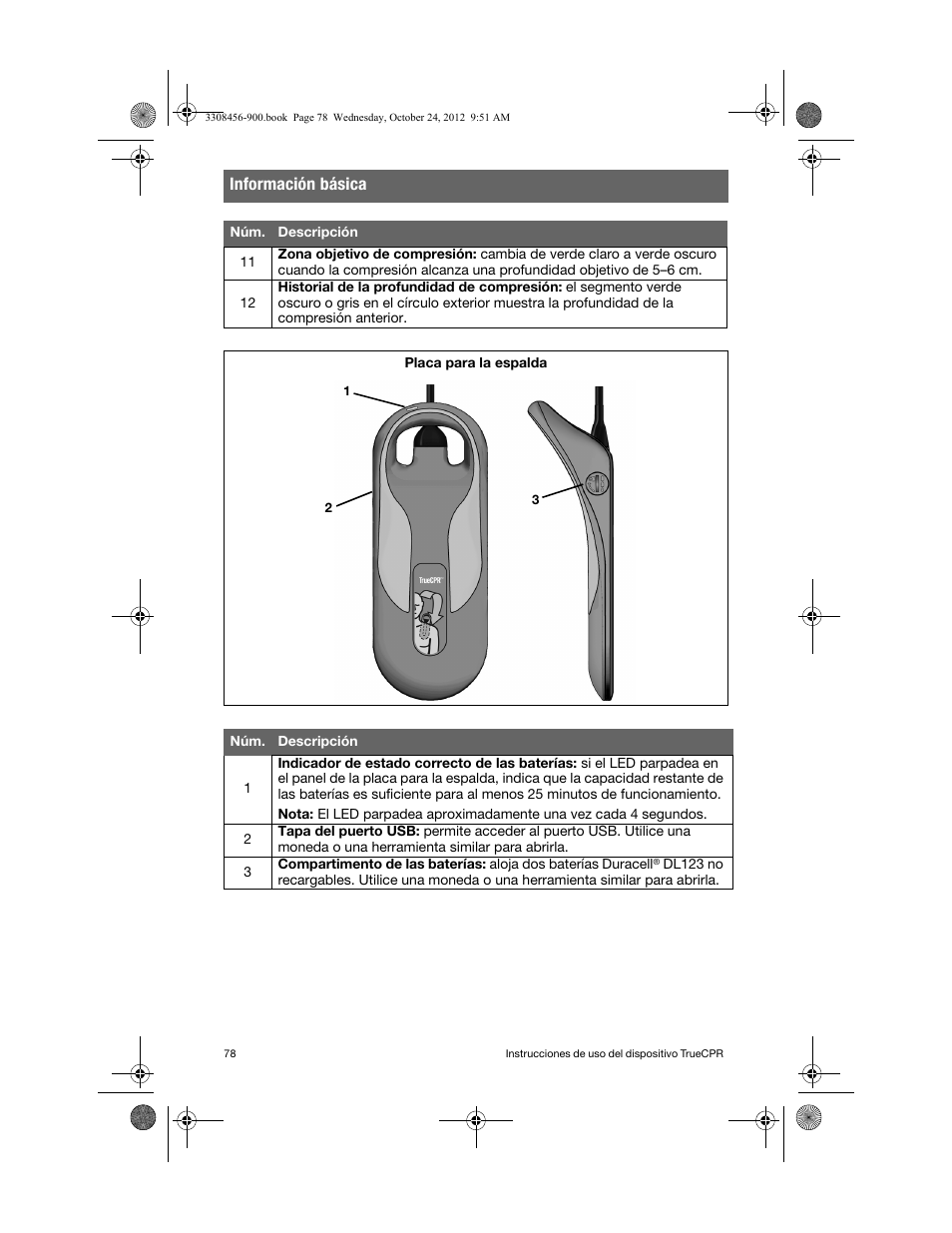 Información básica | Physio-Control TrueCPR User Manual | Page 84 / 106