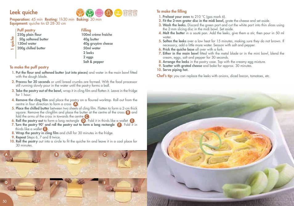 Leek quiche | Magimix COMPACT 3200 XL User Manual | Page 30 / 79