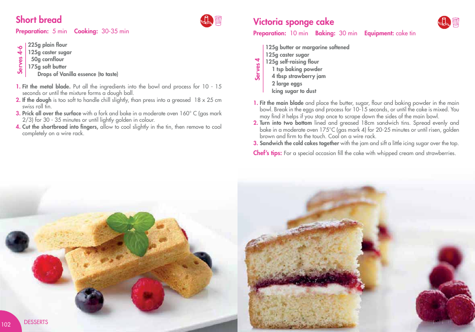Short bread, Victoria sponge cake | Magimix COMPACT 3200 XL User Manual | Page 62 / 79