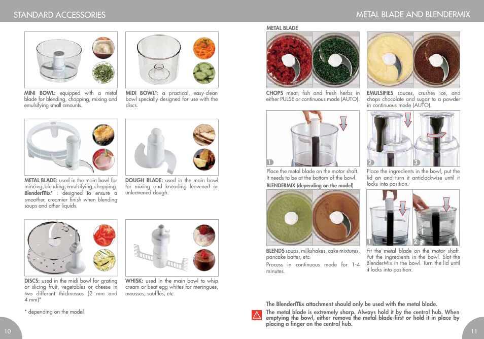 Metal blade and blendermix standard accessories | Magimix COMPACT 3200 XL User Manual | Page 8 / 79