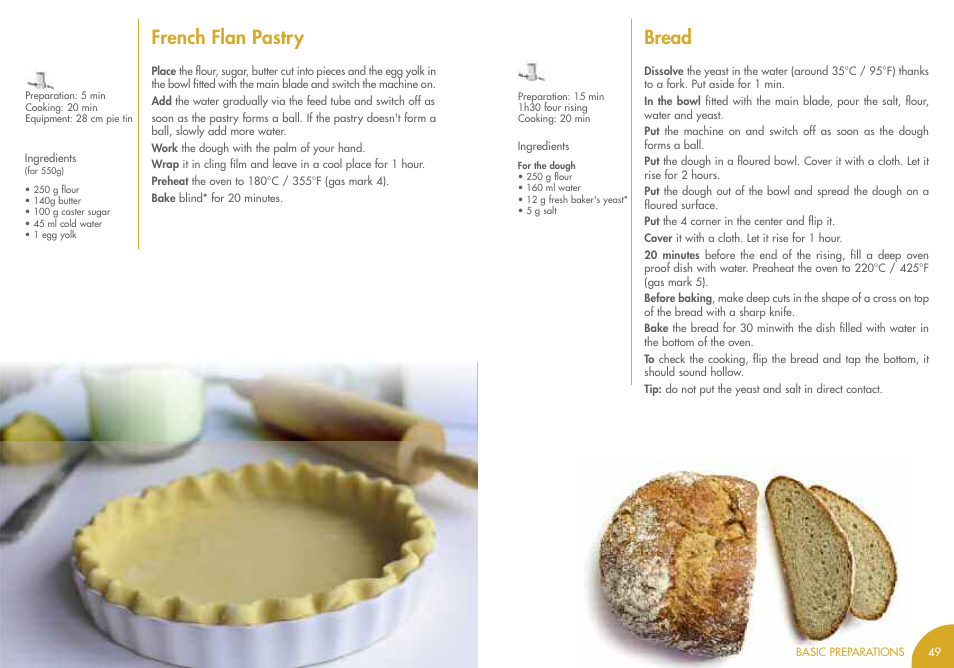 French flan pastry, Bread | Magimix MINI PLUS User Manual | Page 27 / 45