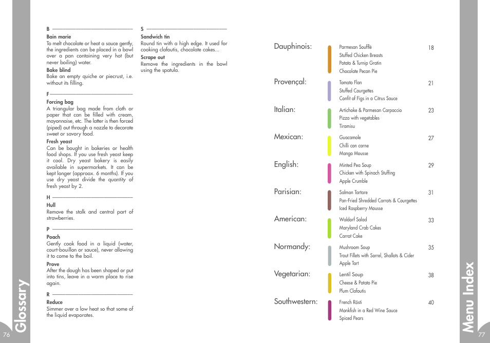Men u in d ex g lo ss a ry | Magimix MINI PLUS User Manual | Page 41 / 45