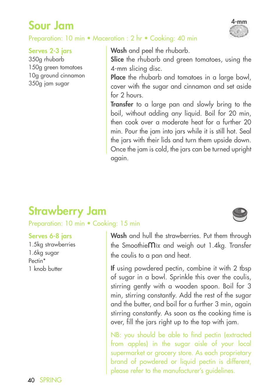 Sour jam, Strawberry jam | Magimix DUO PLUS XL User Manual | Page 42 / 84