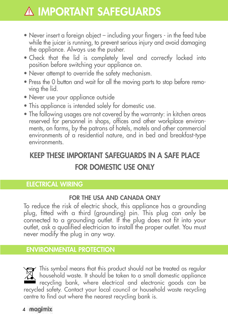 Important safeguards | Magimix DUO PLUS XL User Manual | Page 6 / 84