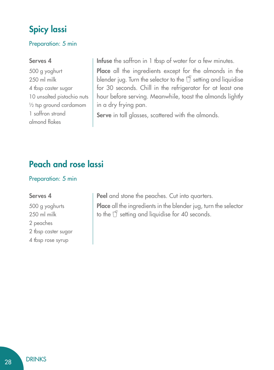 Spicy lassi peach and rose lassi | Magimix BLENDER User Manual | Page 29 / 65
