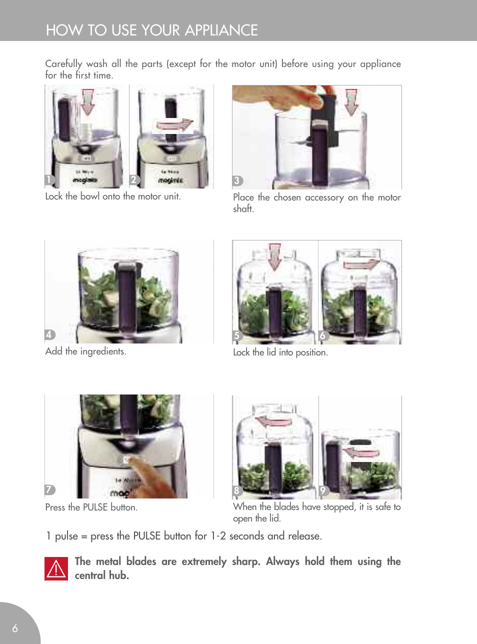 How to use your appliance | Magimix MICRO User Manual | Page 10 / 52