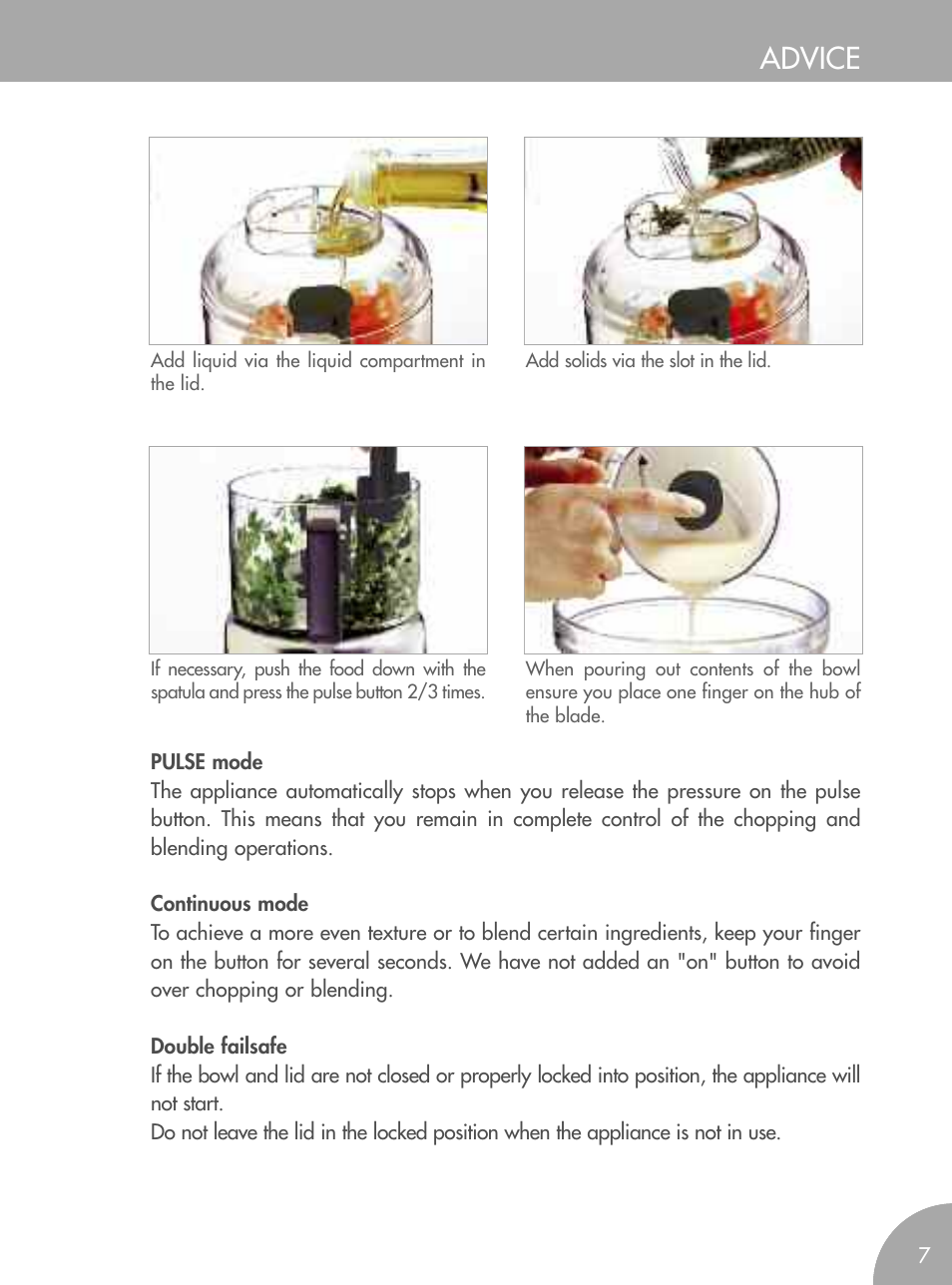 Advice | Magimix MICRO User Manual | Page 11 / 52