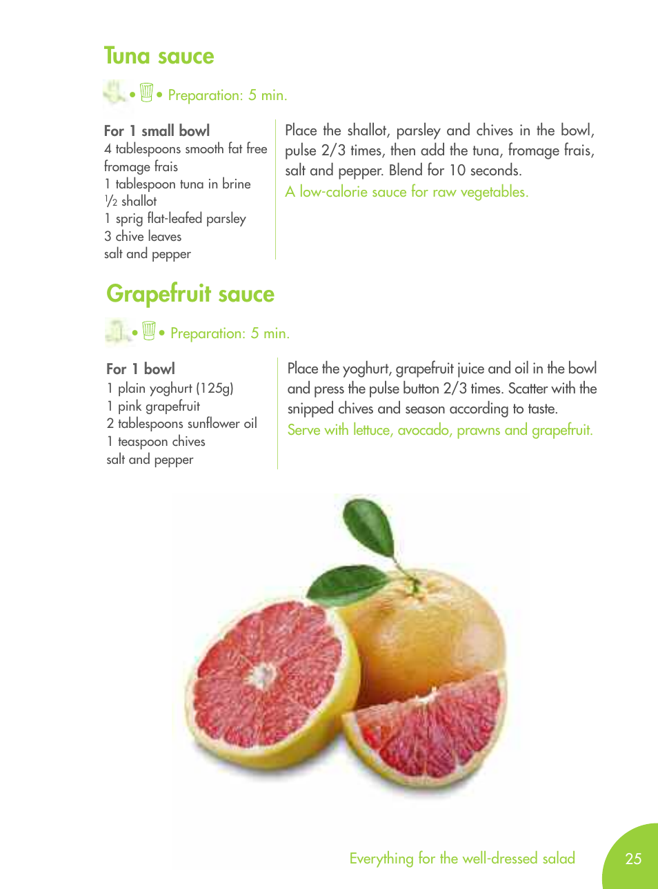Tuna sauce, Grapefruit sauce | Magimix MICRO User Manual | Page 29 / 52