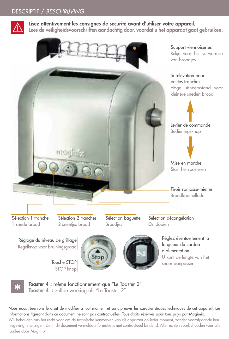 Magimix TOASTER 4 User Manual | Page 13 / 16