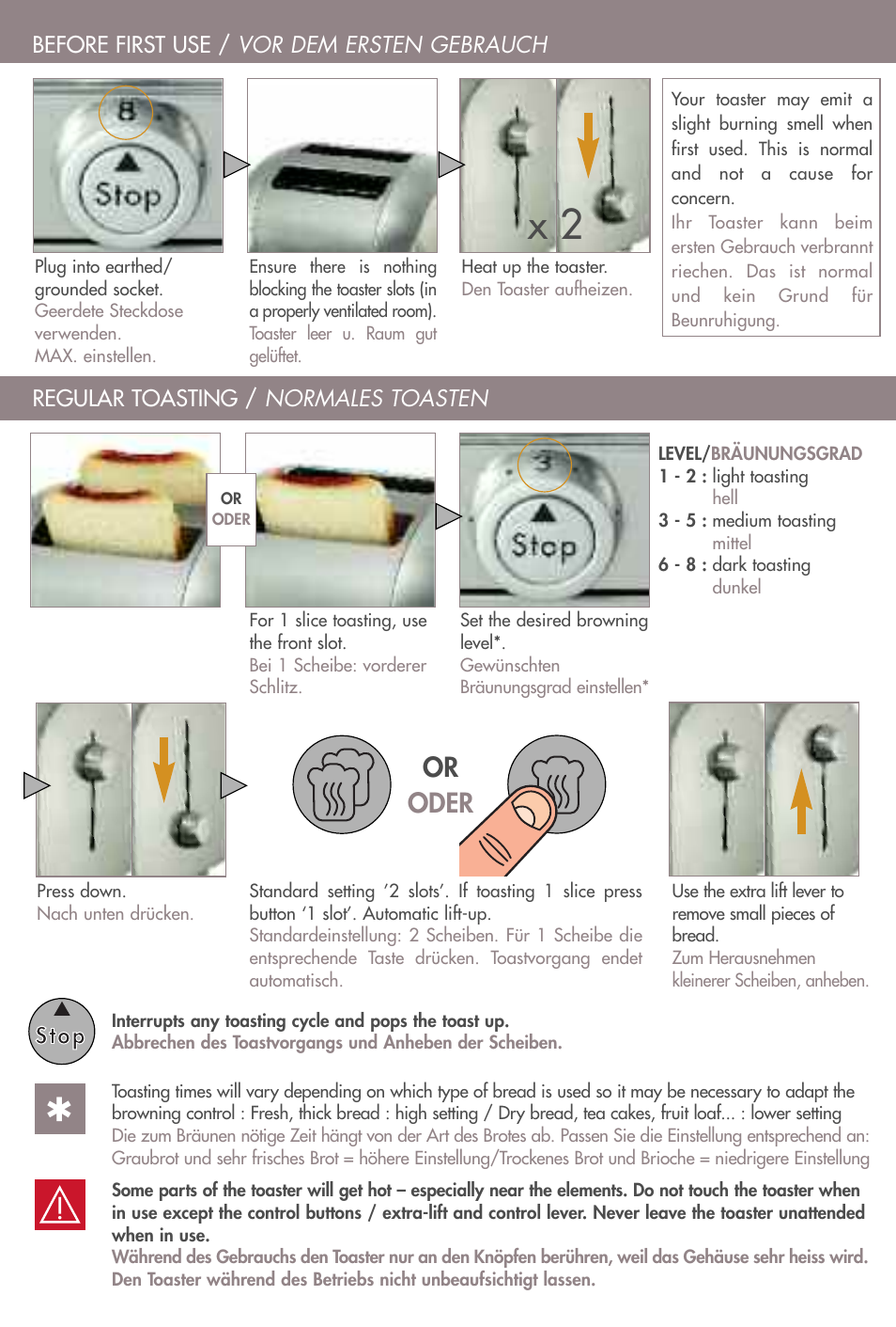 Or oder | Magimix TOASTER 4 User Manual | Page 6 / 16