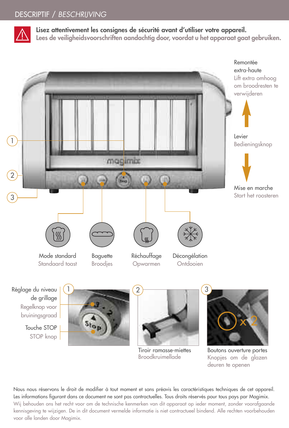 Magimix VISION TOASTER User Manual | Page 5 / 16
