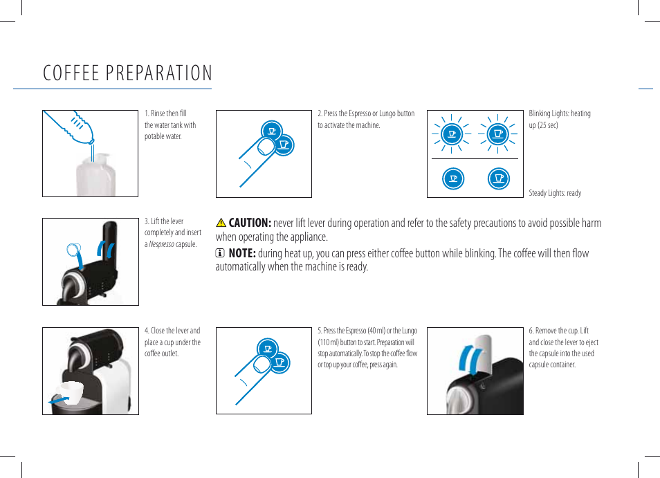 Coffee preparation | Magimix M100 AUTOMATIC User Manual | Page 10 / 48