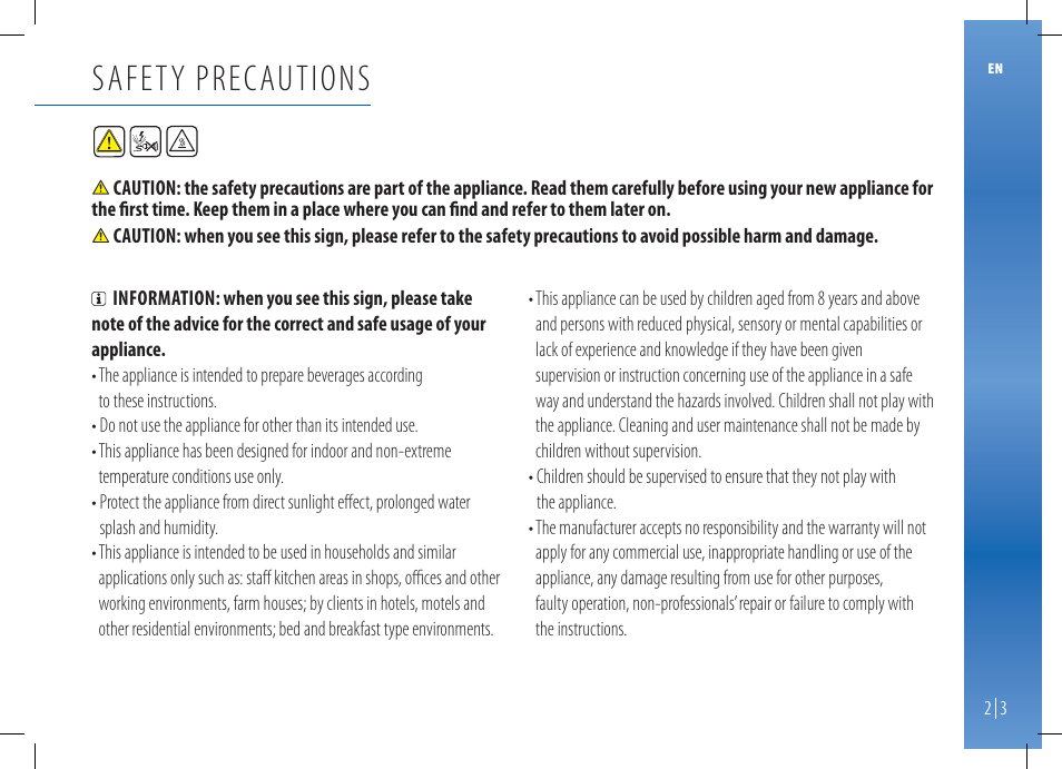 Safety precautions | Magimix M100 AUTOMATIC User Manual | Page 3 / 48