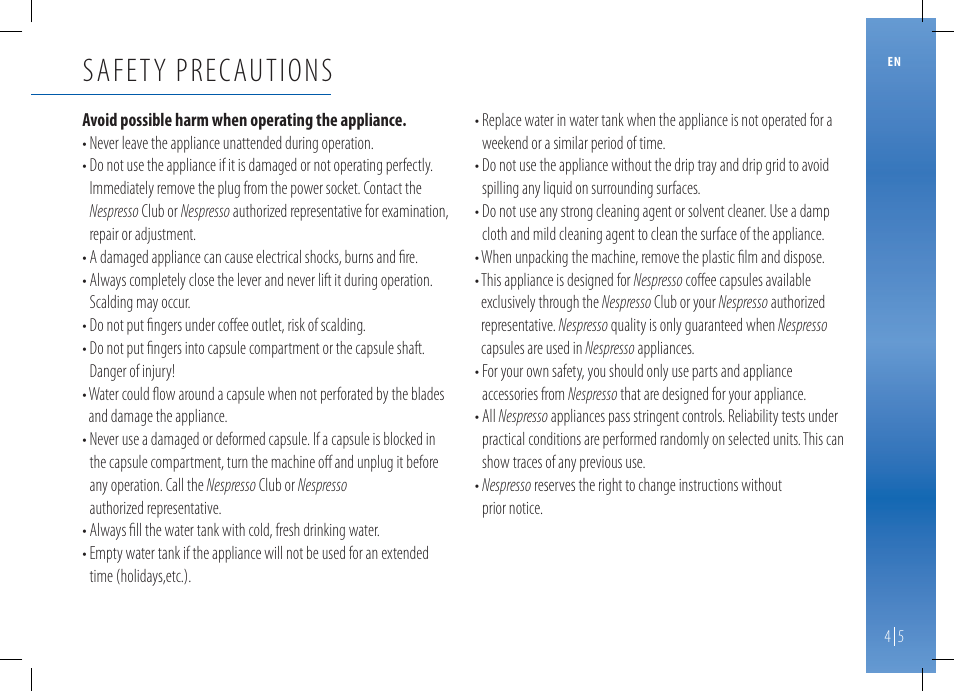 Safety precautions | Magimix M100 AUTOMATIC User Manual | Page 5 / 48