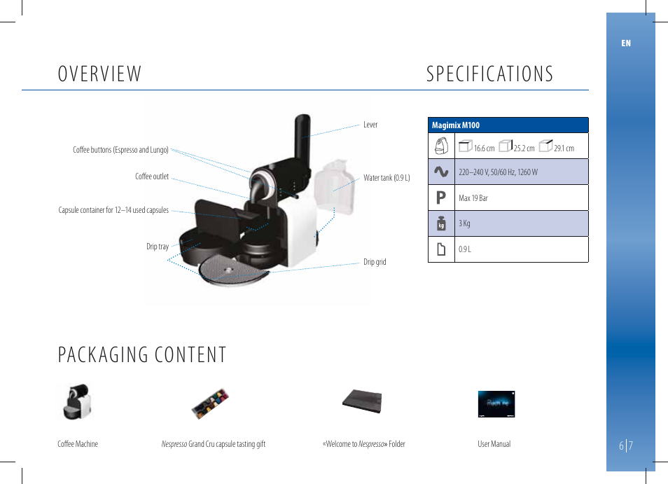 Specifications | Magimix M100 AUTOMATIC User Manual | Page 7 / 48