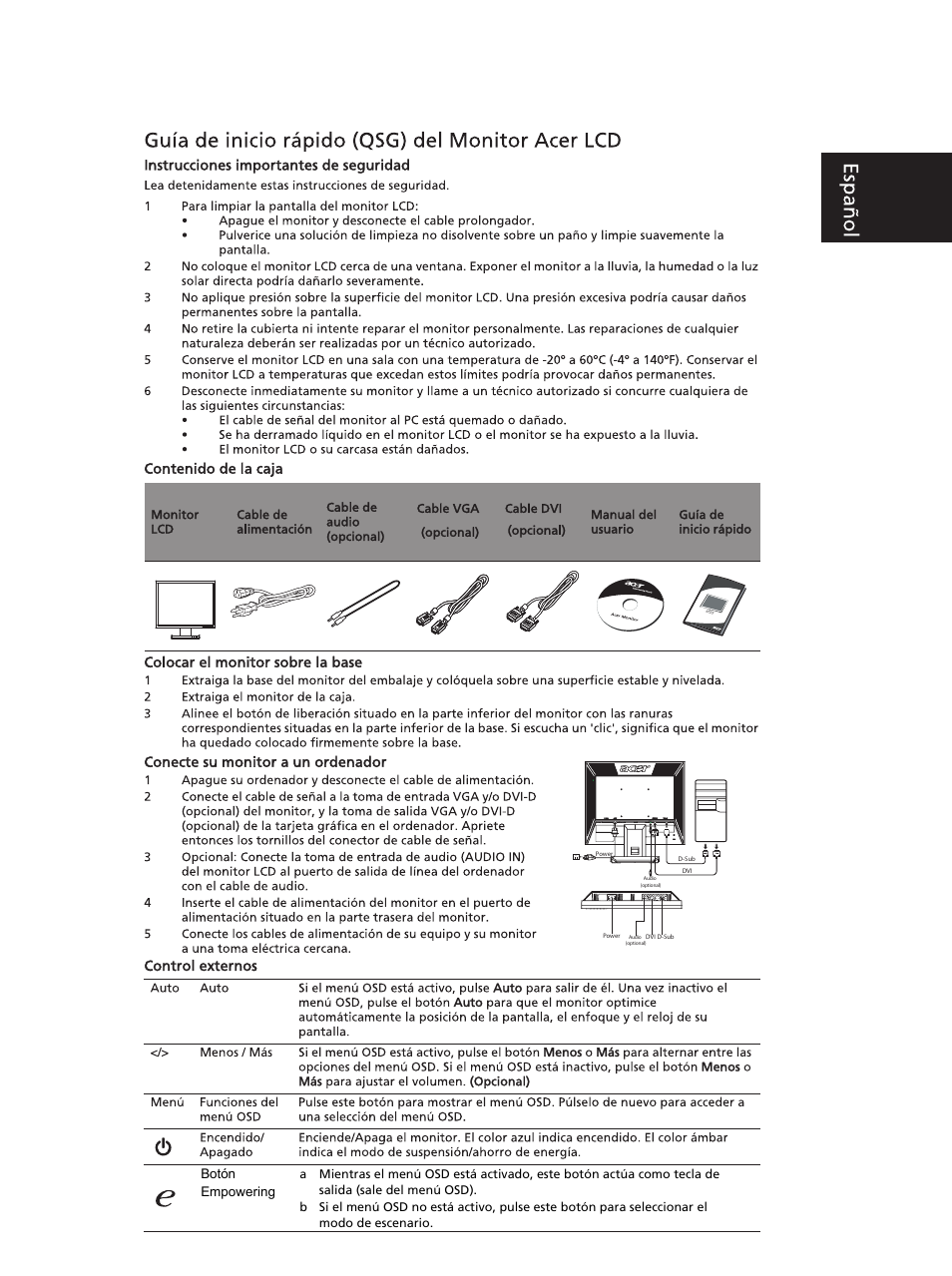 Acer V173V User Manual | 2 pages