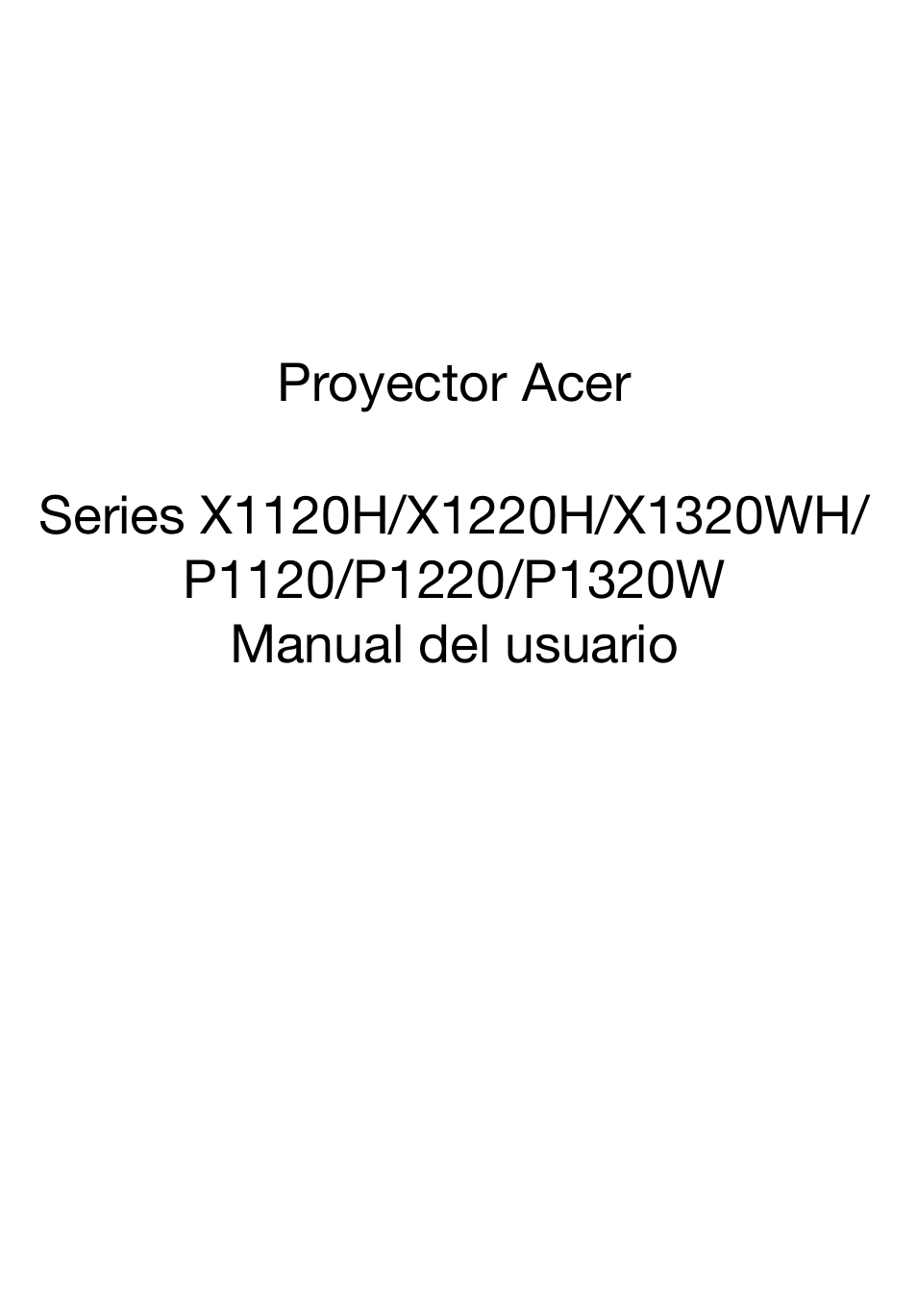 Acer X1220 User Manual | 67 pages