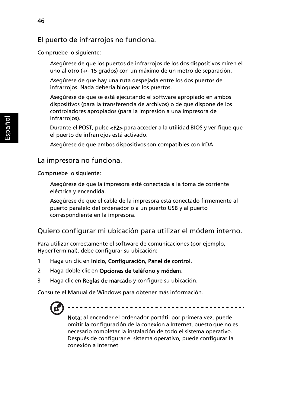 Acer TravelMate 4280 User Manual | Page 66 / 108