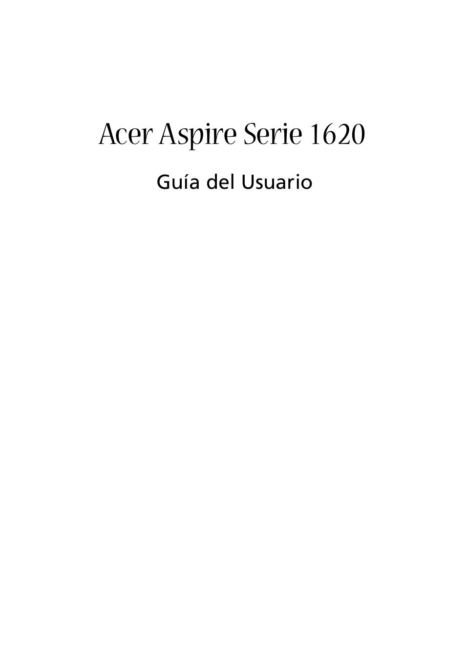 Acer Aspire 1620 User Manual | 98 pages